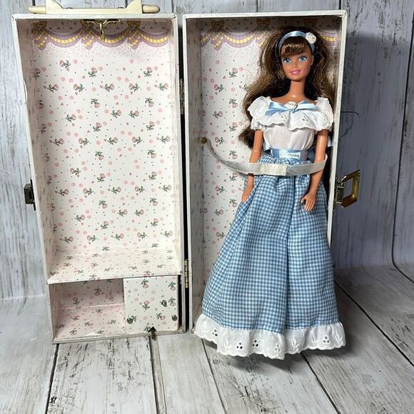 Little Debbie Barbie Blue White Checkered Dress with Case 1976???? READ - Picture 1 of 11